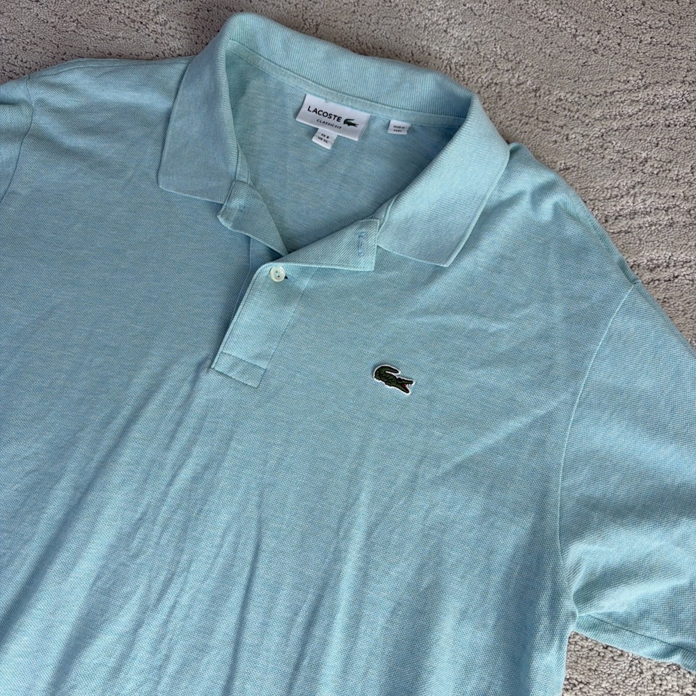 Men's Lacoste‎ XL Short Sleeve Polo Shirt Golf Blue Preppy